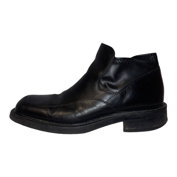 Kenneth Cole New York Black Leather Chukka Boots Mens 9 Made Italy Slip On main image 6